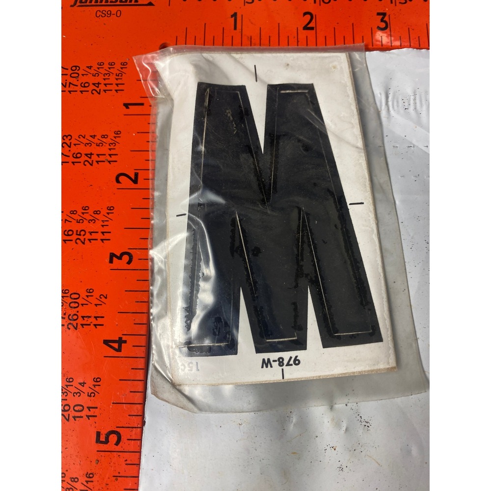 Black Letter M Vinyl Decal Sticker Adhesive Block Style 4.5 Inch 978-W